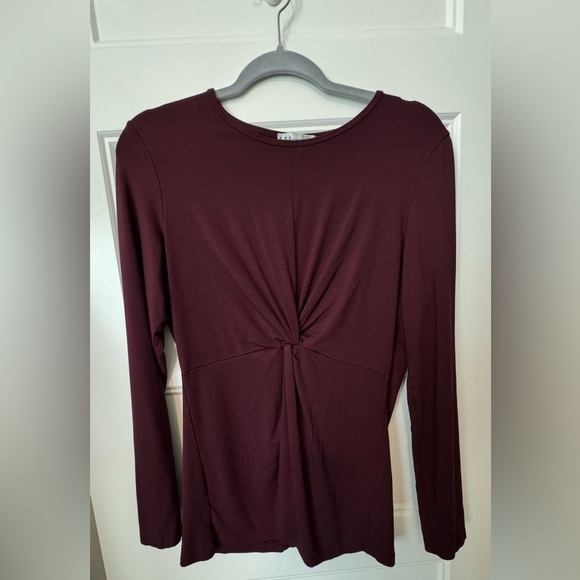 Neiman Marcus Twist Front Long Sleeve Blouse Size Medium - Picture 1 of 8